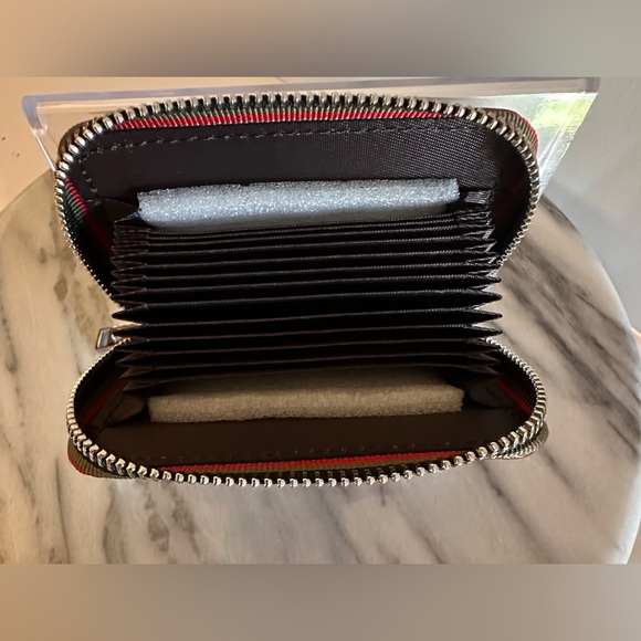 RFID Blocking Slim Card Case Wallet Genuine Leather Wine Red - Picture 3 of 7